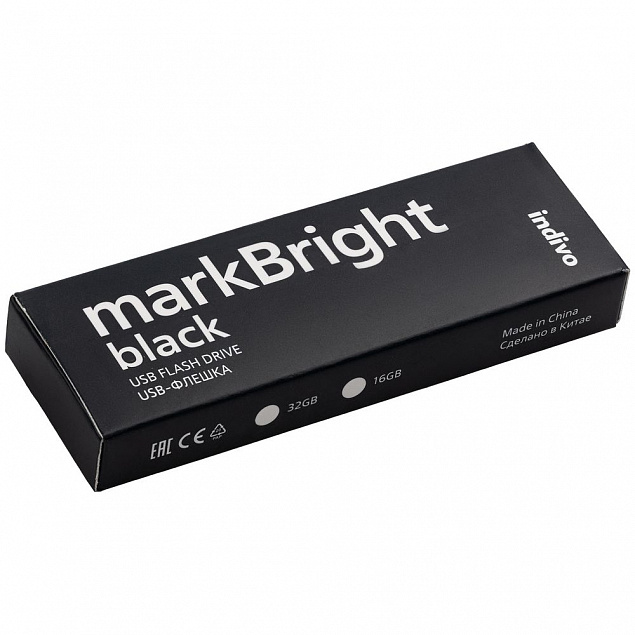 Флешка markBright Black с красной подсветкой, 32 Гб с логотипом в Краснодаре заказать по выгодной цене в кибермаркете AvroraStore